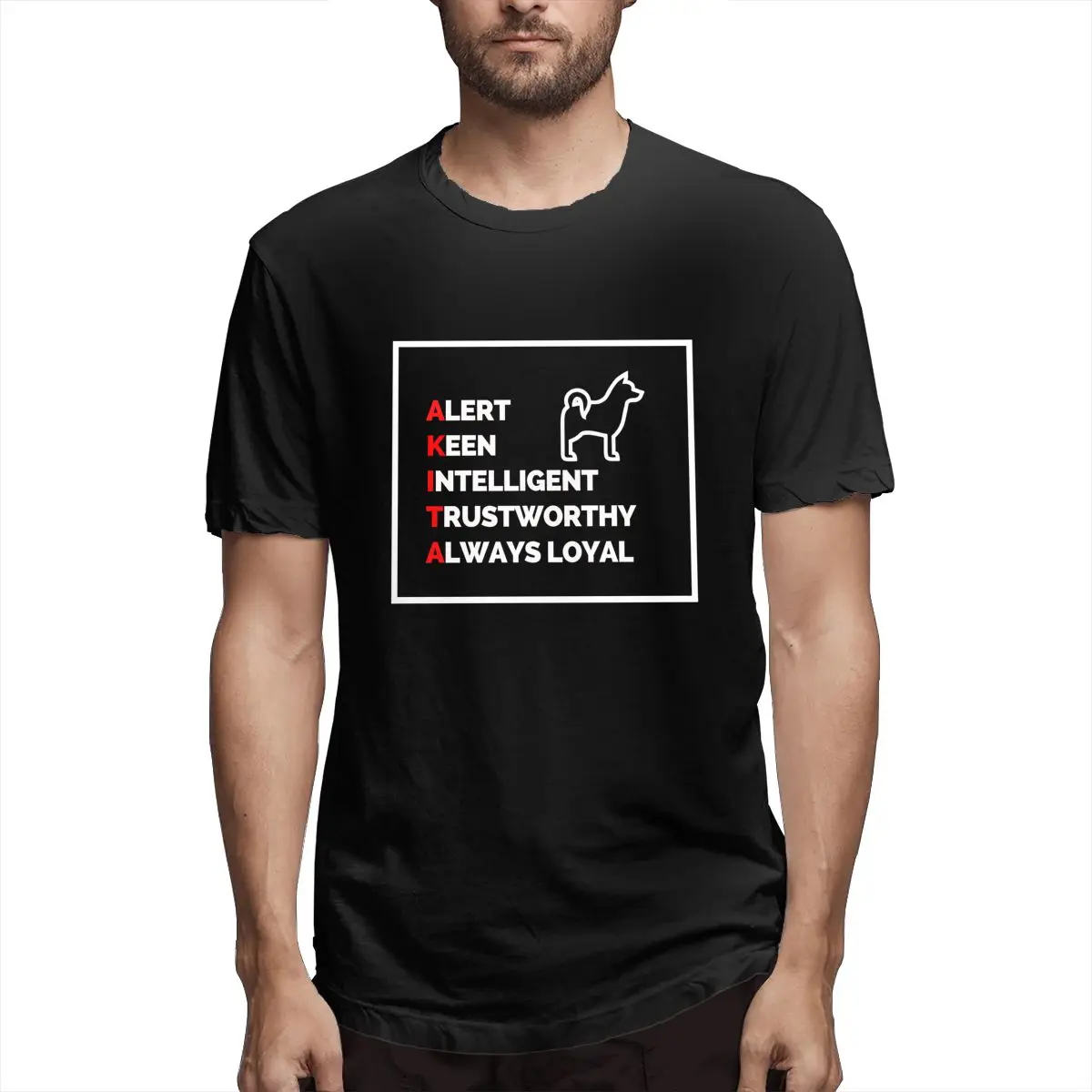 

Akita Design Japanese Akita Pet Men T Shirts Unique Tee Shirt Short Sleeve Round Neck T-Shirt Cotton Birthday Present Clothing