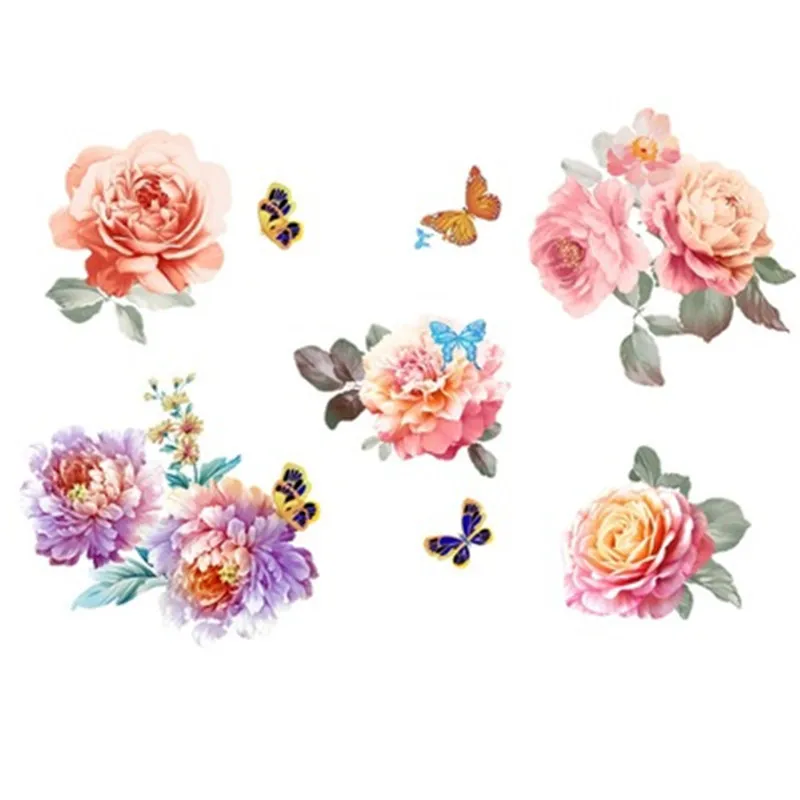 Наклейки на стену с бабочками и цветами для детской комнаты домашний декор