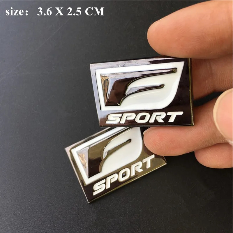 1 Gun color 2pcs Универсальный металлический F спортивный логотип эмблема боковой двери наклейка эмблема на багажник автомобиля 3D наклейка для Lexus IS 250 350 GS 350 450 для Land rover - Название цвета: 1 Gun color 2pcs