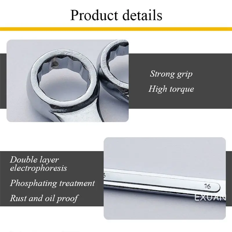 Комбинированный гаечный ключ 8-19 мм комбинированный из хромованадиевой стали