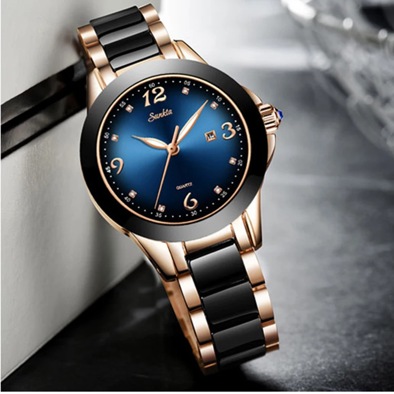 SUNKTA Fashion Women Watches Rose Gold Ladies Bracelet Watches Reloj Mujer 2021New Creative Waterproof Quartz Watches For Women enlarge