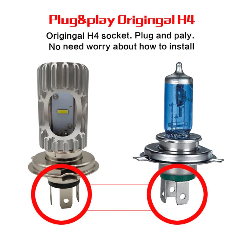 Хорошие мотоциклетные светодиодные фары BA20D с белыми лампами ближнего/дальнего