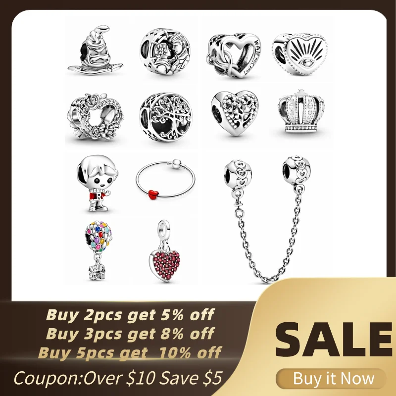 

100% 925 Sterling Silver Christmas Dream Balloon Beads Charm fit Pandora Bracelets for Women Heart Boy Life Tree DIY Jewelry