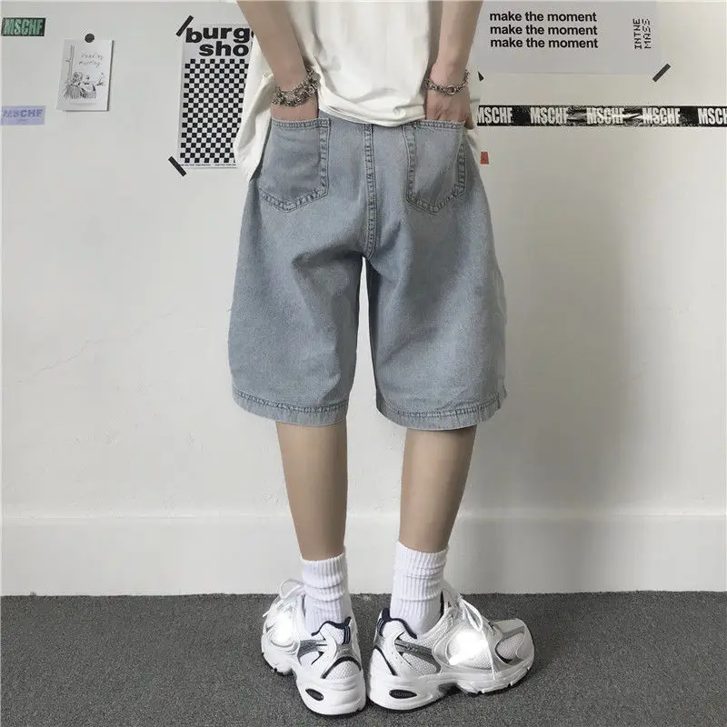 

High waist Denim Capris children's summer new loose straight shorts student casual wide leg pants men's and women's fashion