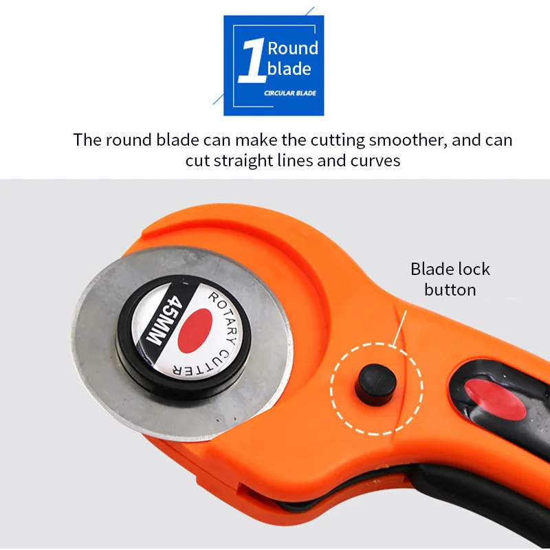 Роторный резак 28/45 мм роликовый для пэчворка круглый нож ткани кожи аксессуары