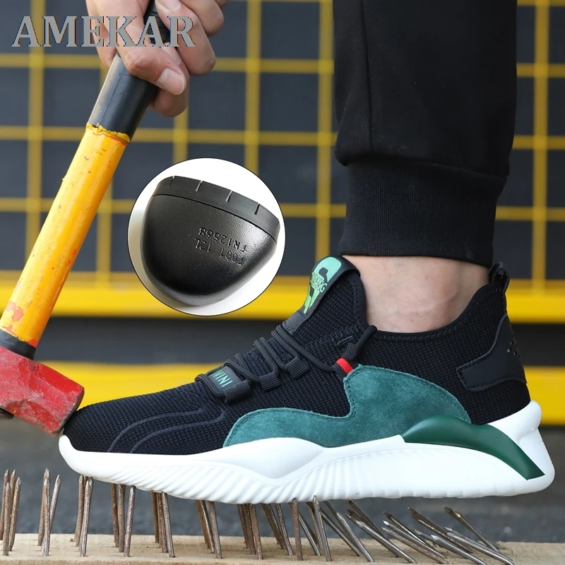 

Dropshipping Men Women Work Shoes Steel Toe cap Safety Boots European Standard Anti-smash Anti-puncture Sport Shoes Safety Shoes