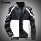 Осень-зима 2021, мужская кожаная мотоциклетная куртка, ветрозащитная мужская бейсбольная куртка в стиле High Street, верхняя одежда, куртка-бомбер