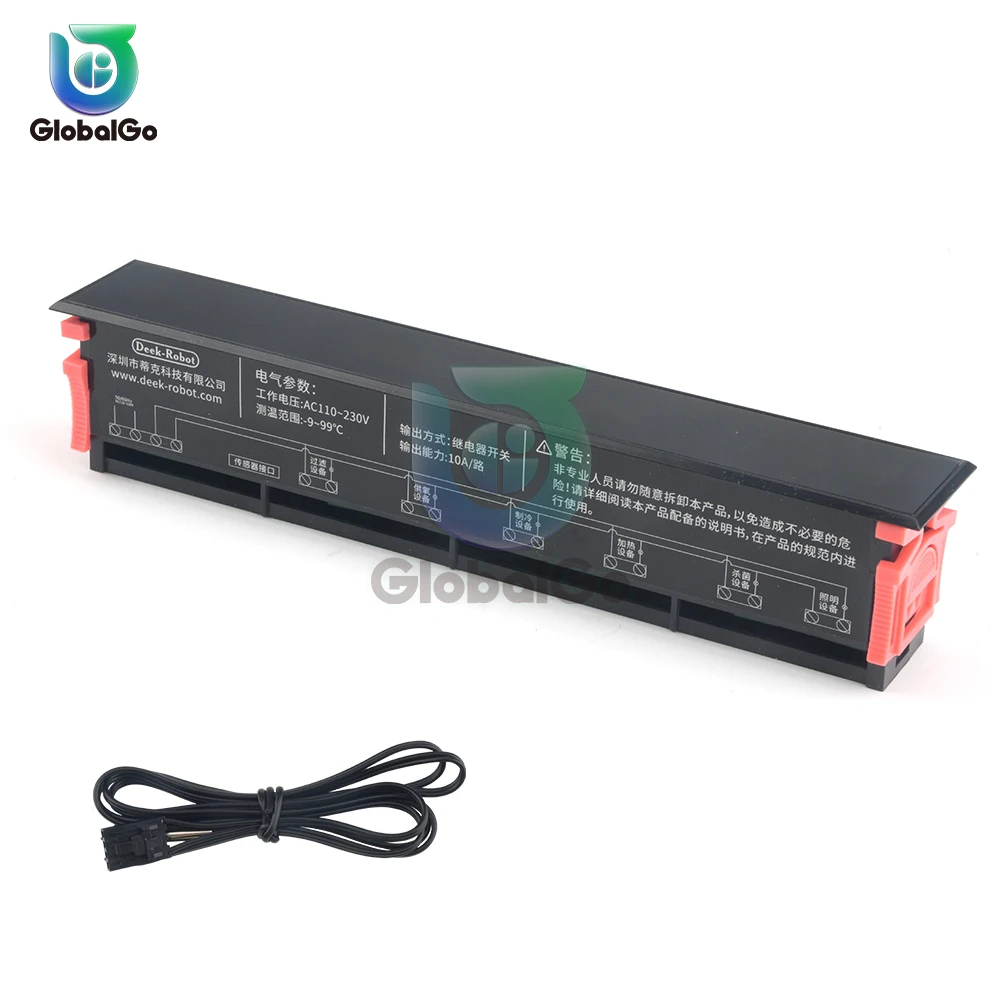 

AC 110-230V Digital Fish Tank Aquarium Thermometer Submersible Water Temperature Meter Temperature Control 6-way Relay Output