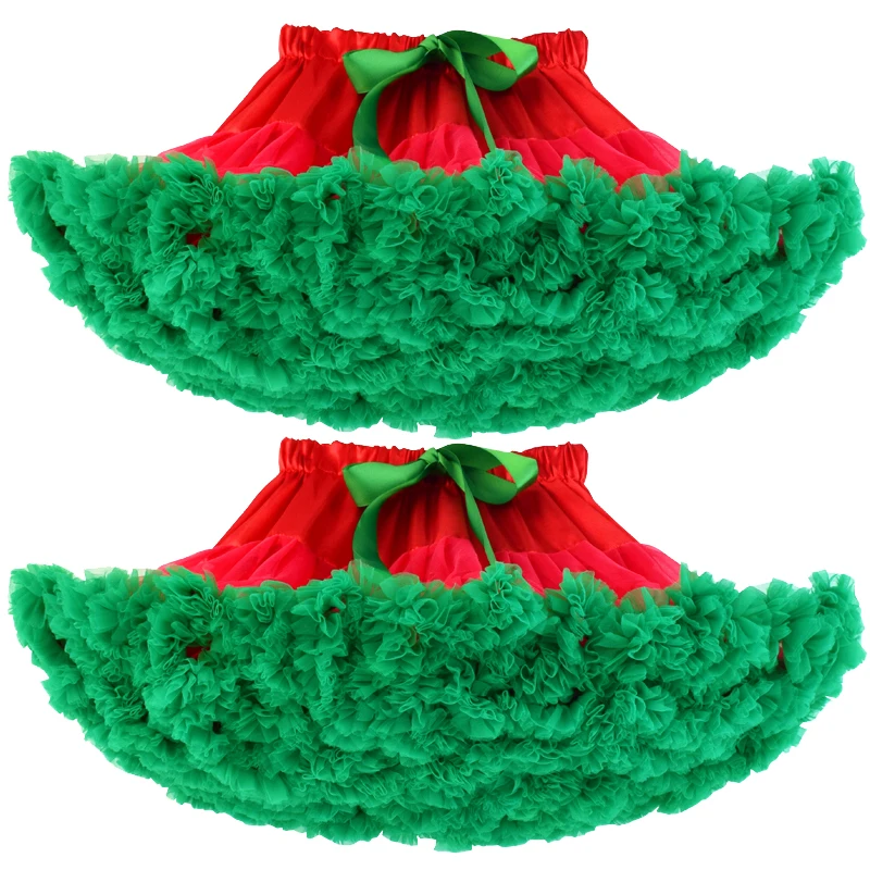 red green2 2 предмета, модная юбка-пачка для малышей Юбка-американка для маленькой принцессы Пышная юбка для балета Детский костюм для вечеринок и выступлений, подарки для детей от 0 до 2 лет - Цвет: red green2