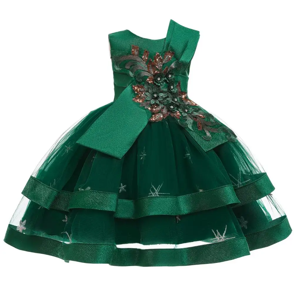 

Spring and summer children's wedding dress pettiskirt cute little host dress skirt piano performance costume