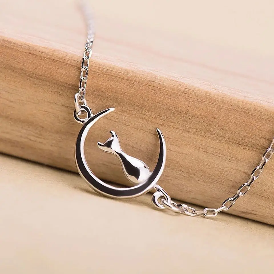 

Obawa New arrival fashion cute Kitty cat bracelet&bangles for women animal cat moon bracelet jewelry