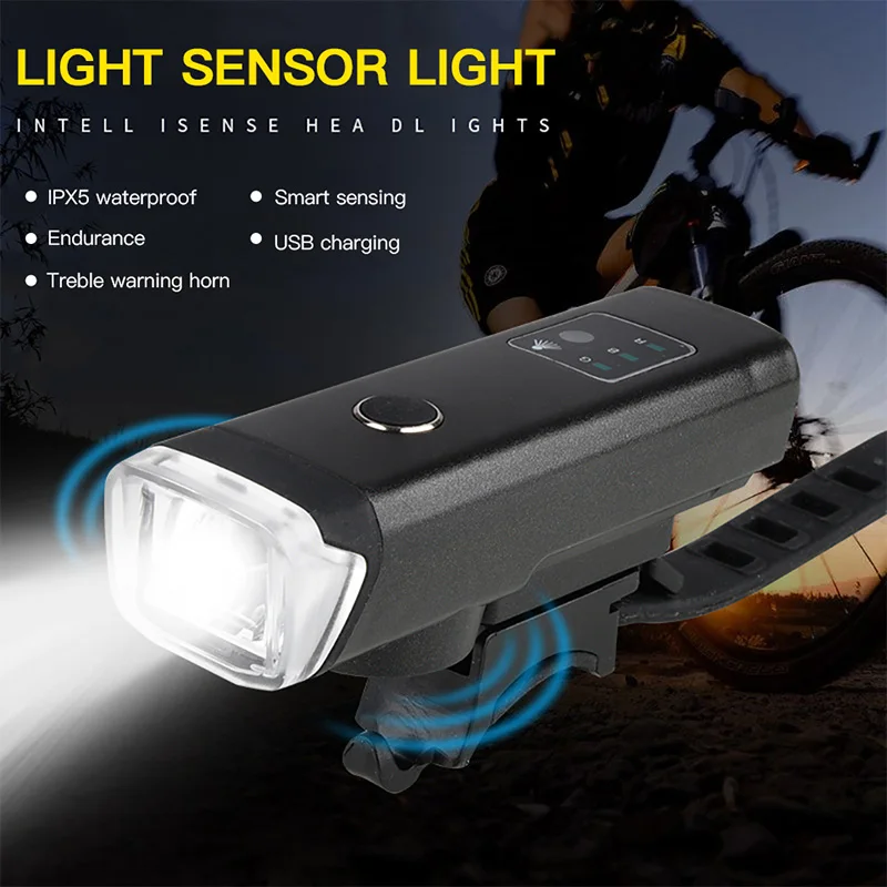 

Touch Bicycle Front Headlight USB Rechargeable MTB Bike Front Lamp 350 Lumen Cycling Flashlight Bike Light With 2000mAh