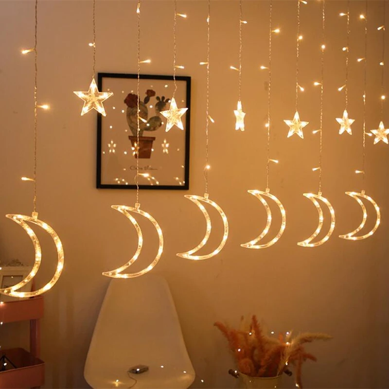 

Ennoplus Solar Outdoor Garden Light Christmas Decoration 2021 Waterproof Star Moon Light String LED Home BalconyGarden Lamp