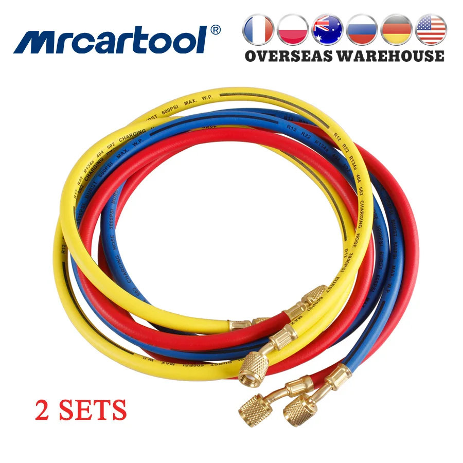 Шланги MRCARTOOL для хладагента R134a R12 R22 R404 R502, цифровые трубки для кондиционера, 3 цвета, 2 набора