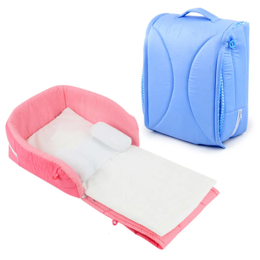 Newborn Baby Portable Travel Bed Cradles Crib Infant Safety Folding Bed Infant Toddler Cradle Multifunction Storage Mommy Bag