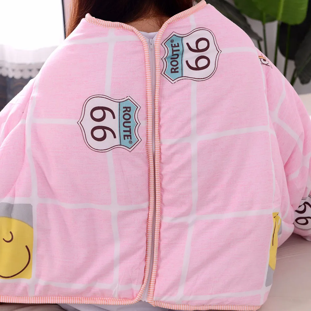 Зимнее ленивое одеяло мягкое теплое покрывало ковер с рукавами для спального