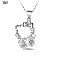 fashion kitty cat necklace female ktjewelry with snake bone chain february 14 valentines day gift jewelry stainless steel