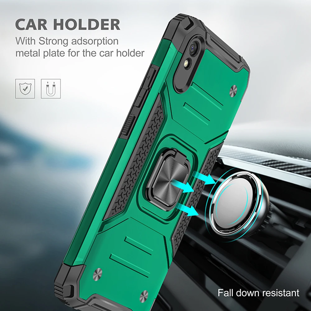 

Ring Stand Shockproof TPU Silicone Bumper PC Cover Fundas For Xiaomi Redmi 9A 9AT Redmi9A Redmi9AT 6.53 Inch Case Coque Shell