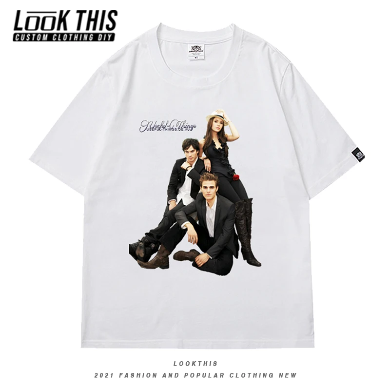 

The Vampire Diaries New Children's T Shirts Damon Salvatore Cool Oversized T-shirt Teen Childs Streetwear Tops Boy Girl T-shirts