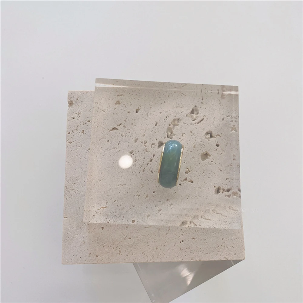 

2021 New Vintage Colorful Enamel Glaze Resin Minimalist Geometric Round Metal Rings for Women Girls Jewelry Gifts
