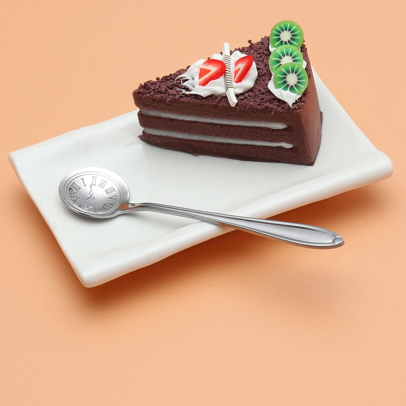 Горячая 1 шт нержавеющая сталь часы время кофе ложка перемешивание чайная | Дом и