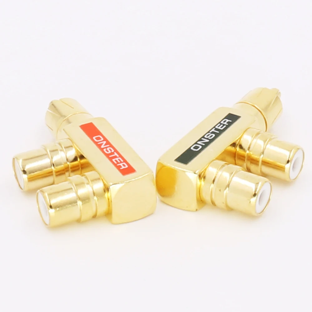 Hi fi 2 шт. золотой RCA AV аудио F сплиттер переходник с 1 штекером на гнездо|plug adapter|adapter