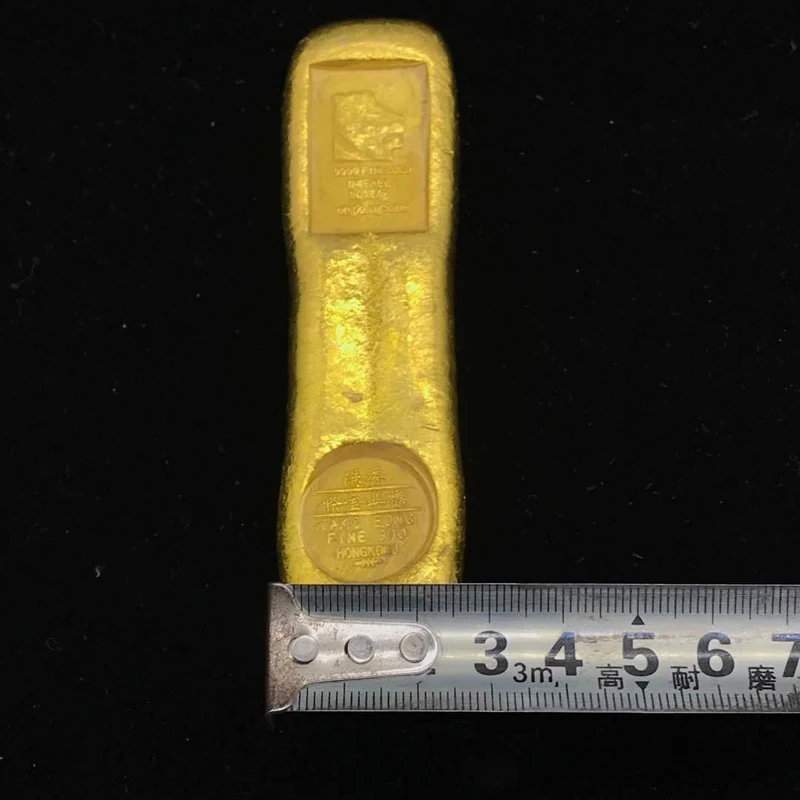 Гонконгская длинная голова льва позолоченный золотой слиток домашний Декор