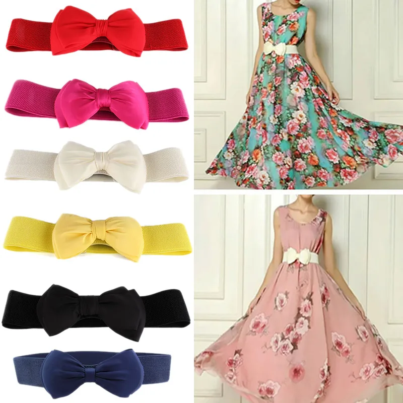 

Bow Decoration Belt Women 2021 Hot Sale Fashion And Simpel Small Fresh Literary Elastic Waistband Ladies All-Match Elastic Belt