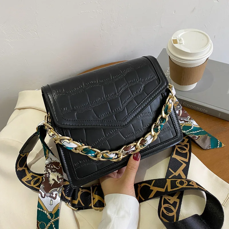 

New 2021 Fashion Women PU Leather Handbag Vintage Female Soft Stone Pattern Shopping Bag Shoulder Cross Body Bags for Girls