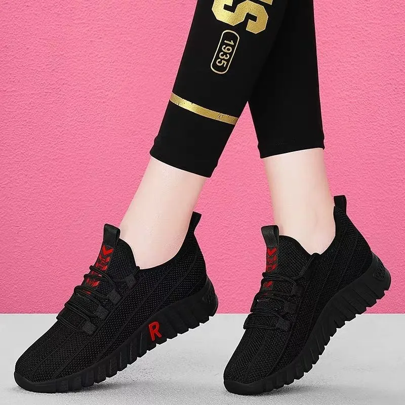 Кроссовки женские на платформе дышащие Вулканизированная подошва шнуровке