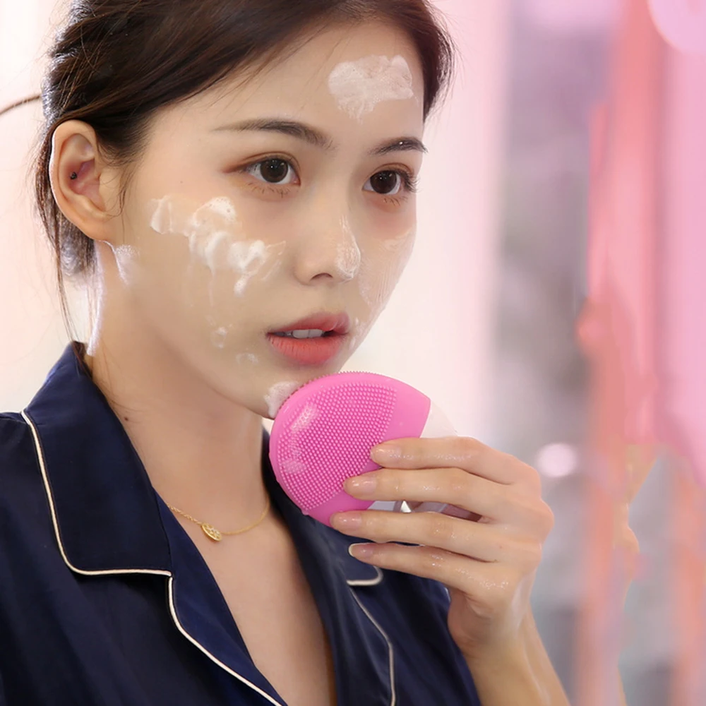 USB ультразвуковая щетка для чистки лица мытья Вибрационный очиститель пор кожи