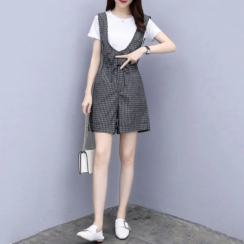 Летний комплект из 2 предметов женские шорты Женский повседневный двух корейский