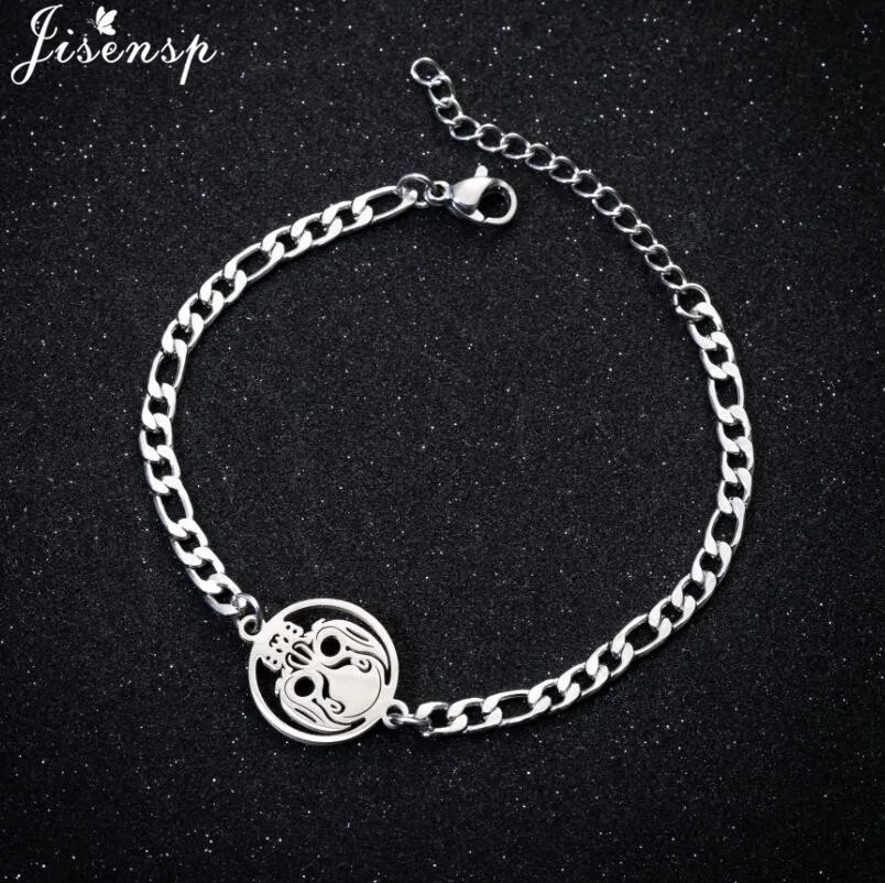 Готический череп скелета в стиле панк браслеты и для женщин цепочка из