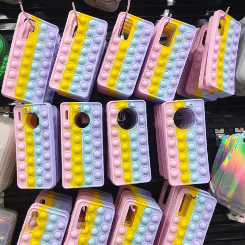 

Free Shipping Pop Push Bubble Popit Phone Case For Samsung Galaxy Note 20 10 9 S21 S20 S10 S9 Plus Ultra Stress Relief Figet Toy