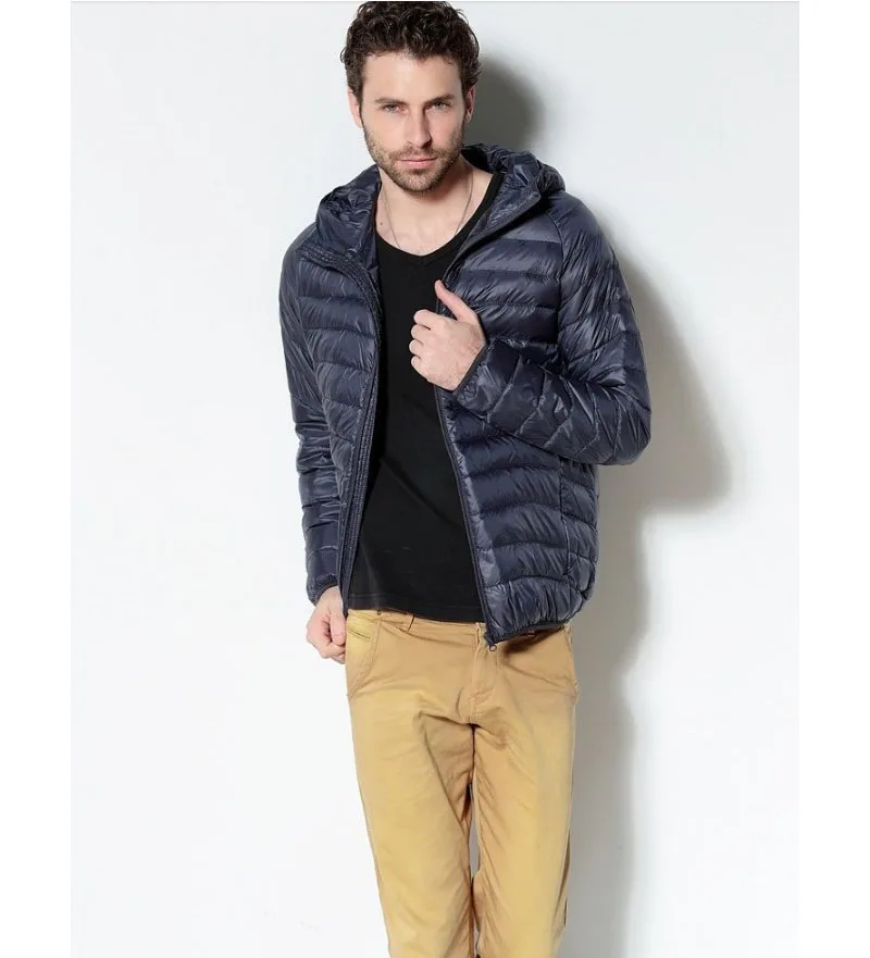 Men's Padded Jacket Thicken Winter Warm Quilting Hooded Light Weight Coat AW21 New High Quality Casual Jacket Male Clothes