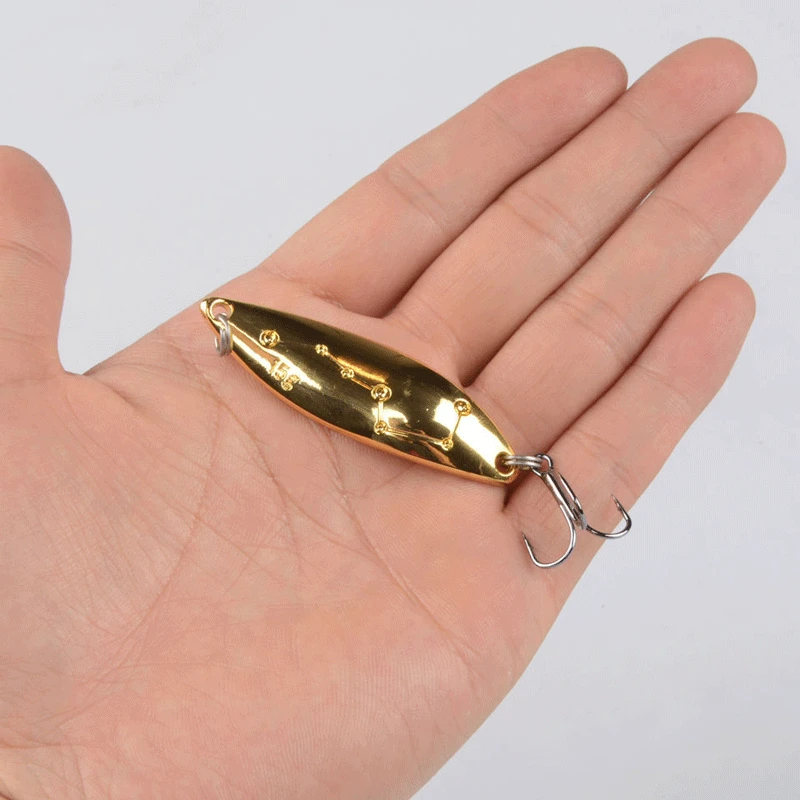 

1Pcs 15g 20g 25g Metal Fishing Hard Bait Spoon Spinner Fishing Lures Crankbait Gold Sliver Sequin Hook Carp Pike Bass Tackle