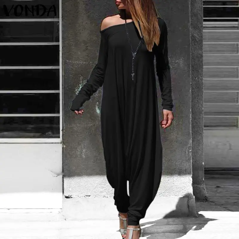 Комбинезон женский с длинным рукавом пикантный Ромпер на одно плечо