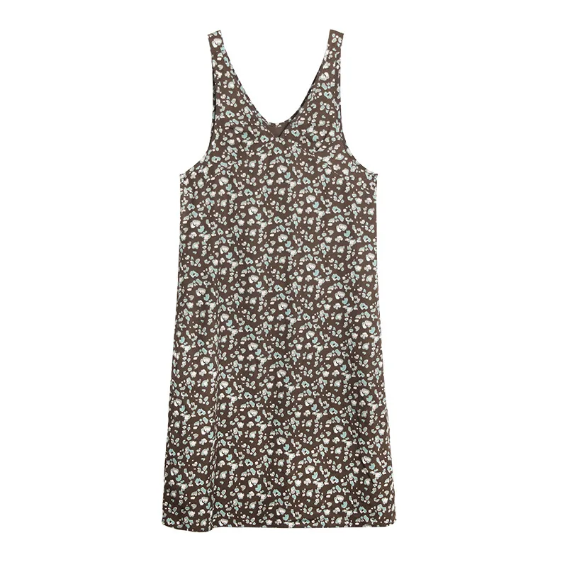 

2021 New Spring and Summer French Fresh Print Skirt High Waist A-shaped Skirt Vottomed Vest Skirt Women's Dress