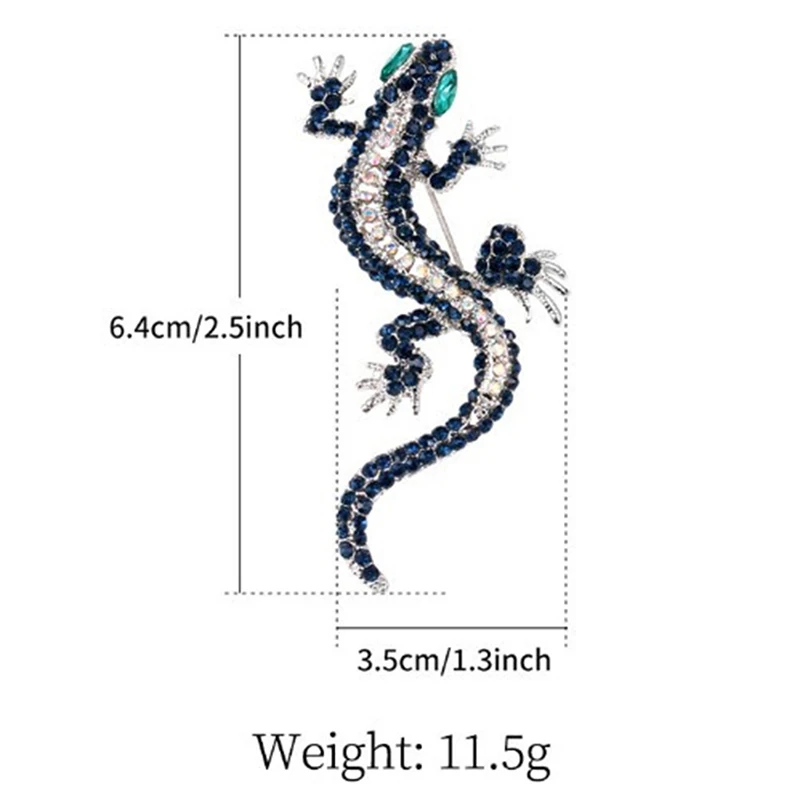 

Unique Lizard Rhinestone Brooch Pin Women Geckos Party Pin And Brooch Clothes Jewelry Metal Brooch
