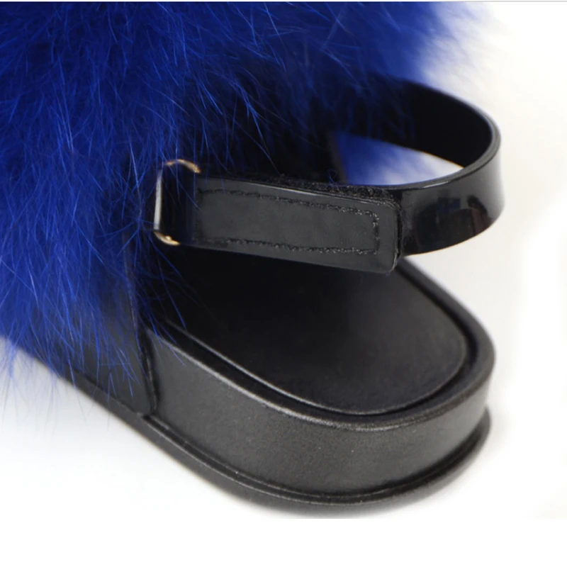 Детские сандалии на плоской подошве летние босоножки из искусственного лисьего