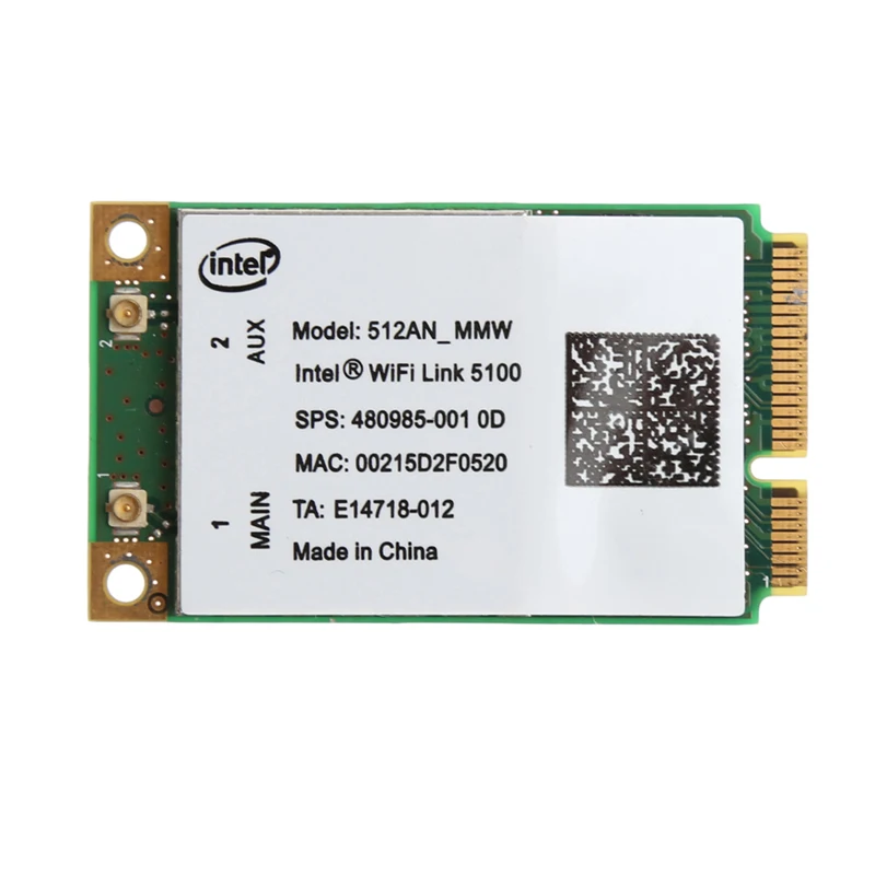 Для Link Intel 5100 WIFI 512AN_MMW 300M Mini PCI-E плата Wireless WLAN Card 2 4/5GHz |