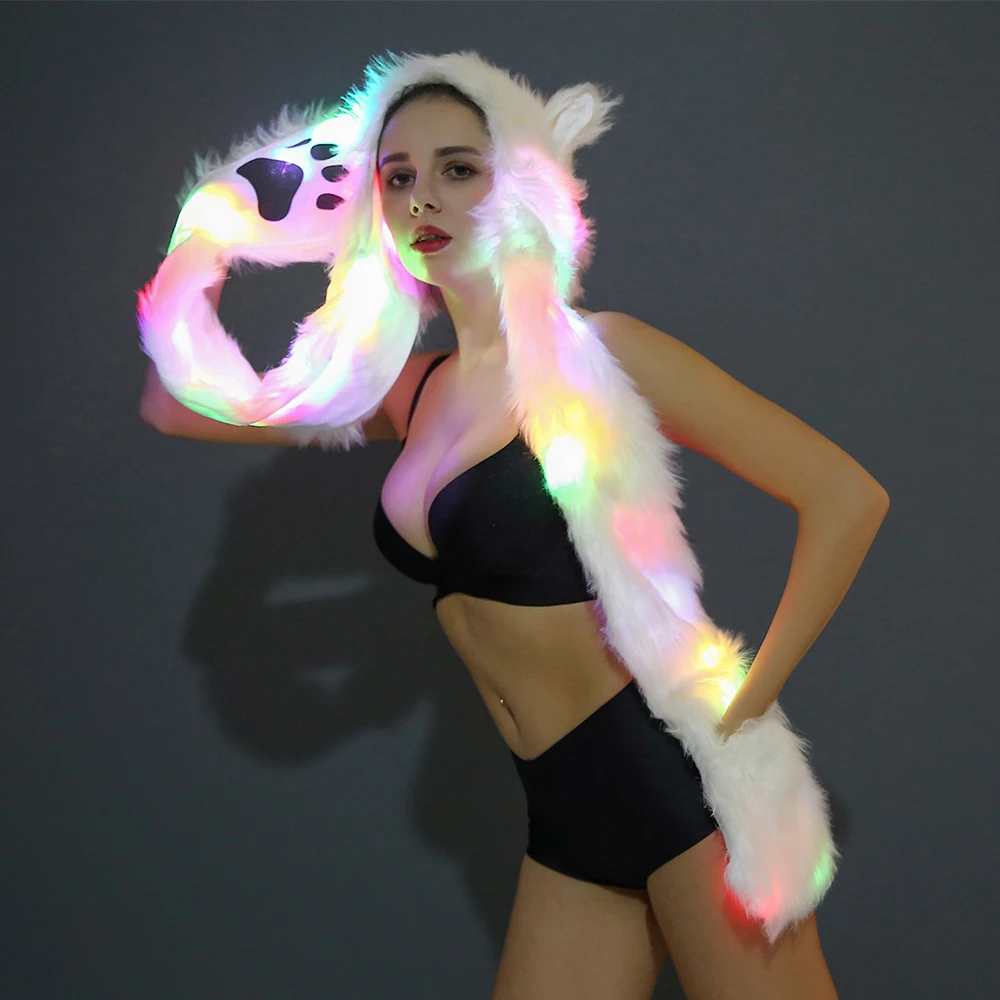Светодиодная шуба сценические костюмы женский костюм светящаяся одежда со