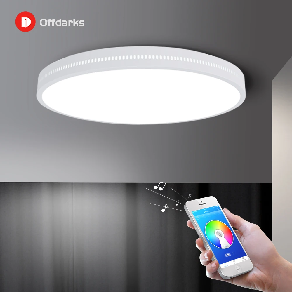 

OFFDARKS Smart LED Ceiling Lamp 36W / 48W RGB Dimming APP Control Surface Mount Ceiling Light Bluetooth Speaker