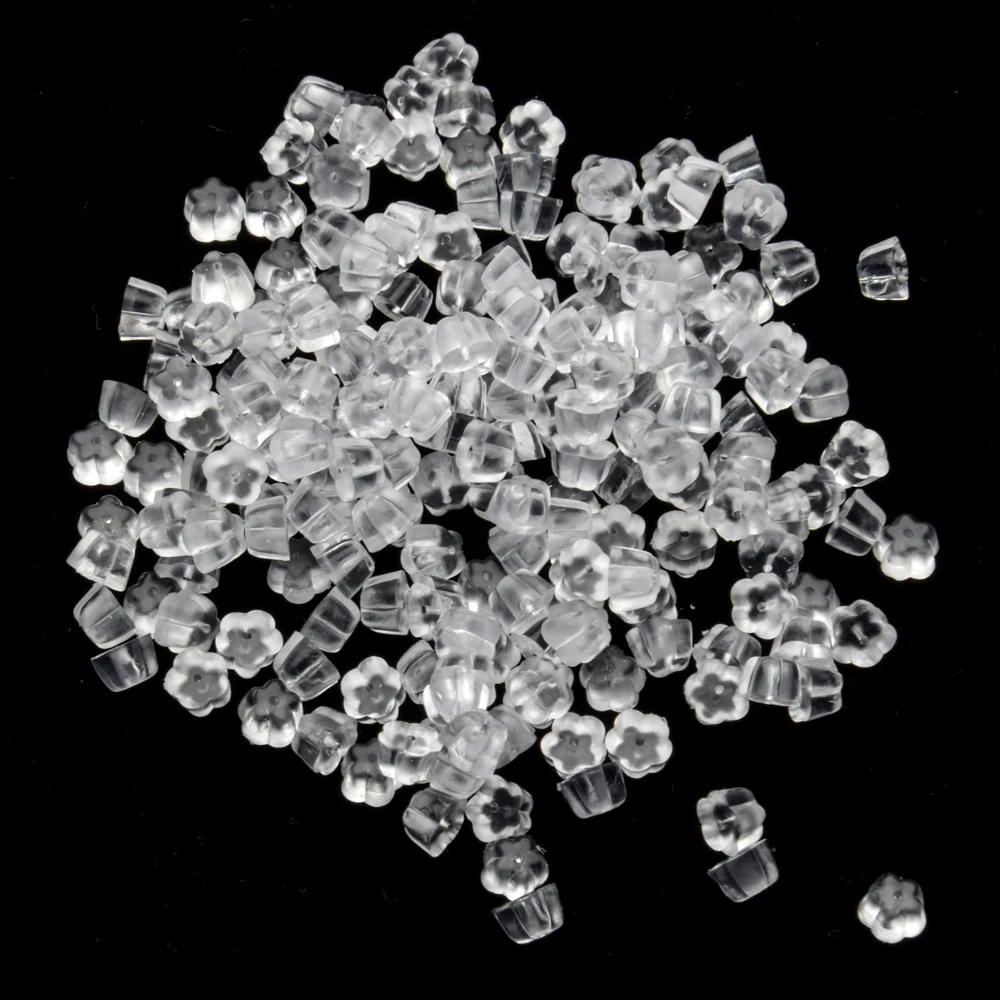 200 шт./лот прозрачные мягкие силиконовые резиновые серьги защитные пули заглушки