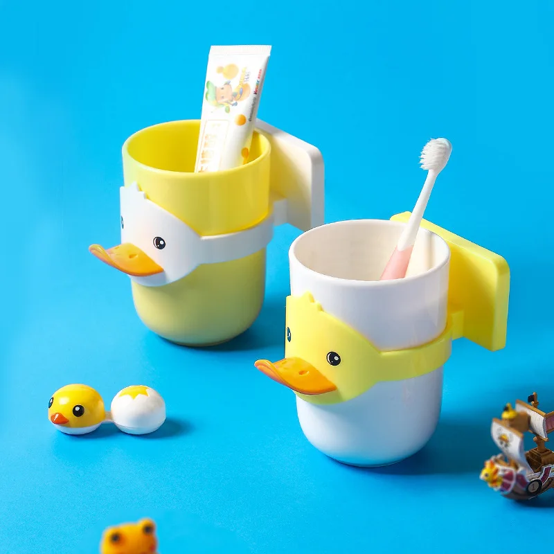 Милый держатель для зубных щеток в виде утки креативная подставка мытья рта