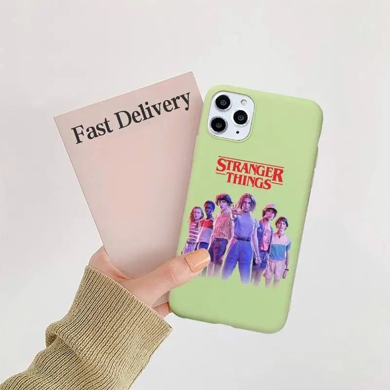 

Fashion stranger things TV friend Phone Case Candy Color for iPhone 11 12 mini pro XS MAX 8 7 6 6S Plus X 5S SE 2020 XR