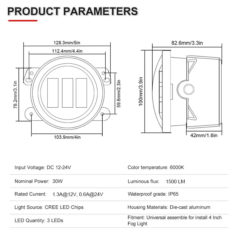 Комплект из 2 предметов 4 дюймовый круглый светодиодный Противотуманные фары фар
