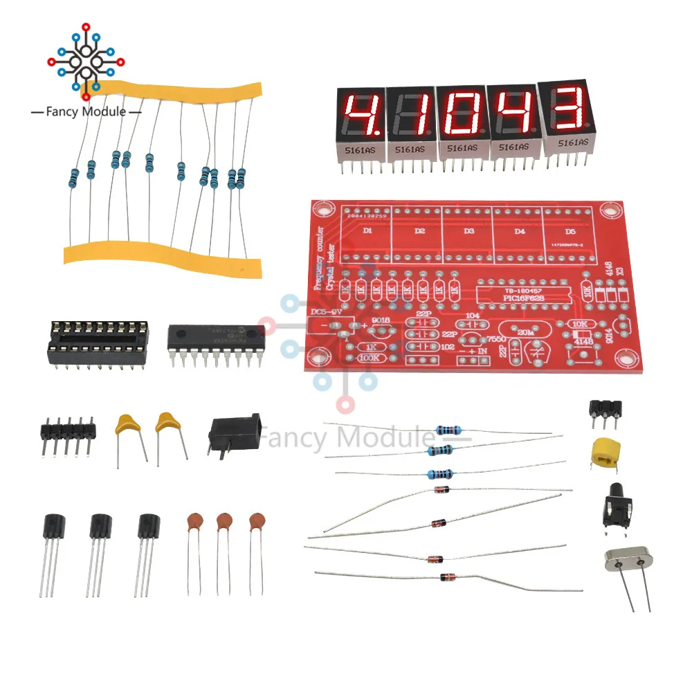 Цифровой светодиодный счетчик частот DIY Kit 1 Гц-50 МГц USB 5 В Кристалл осциллятор