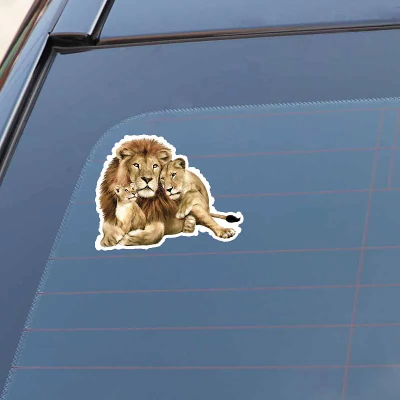 

Latest Ideas Lion Family Personality Car Sticker Waterproof Cover Scratch Decal Motorcycle Window Stickers PVC 13.7cm X 10.5cm