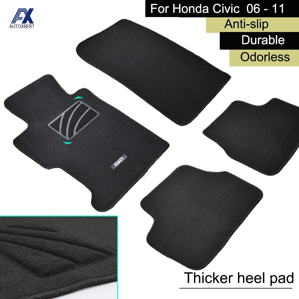 4 шт Автомобильный Коврик Коврики для Honda Civic MK8 2006 2011 нейлоновая ковровая ковры